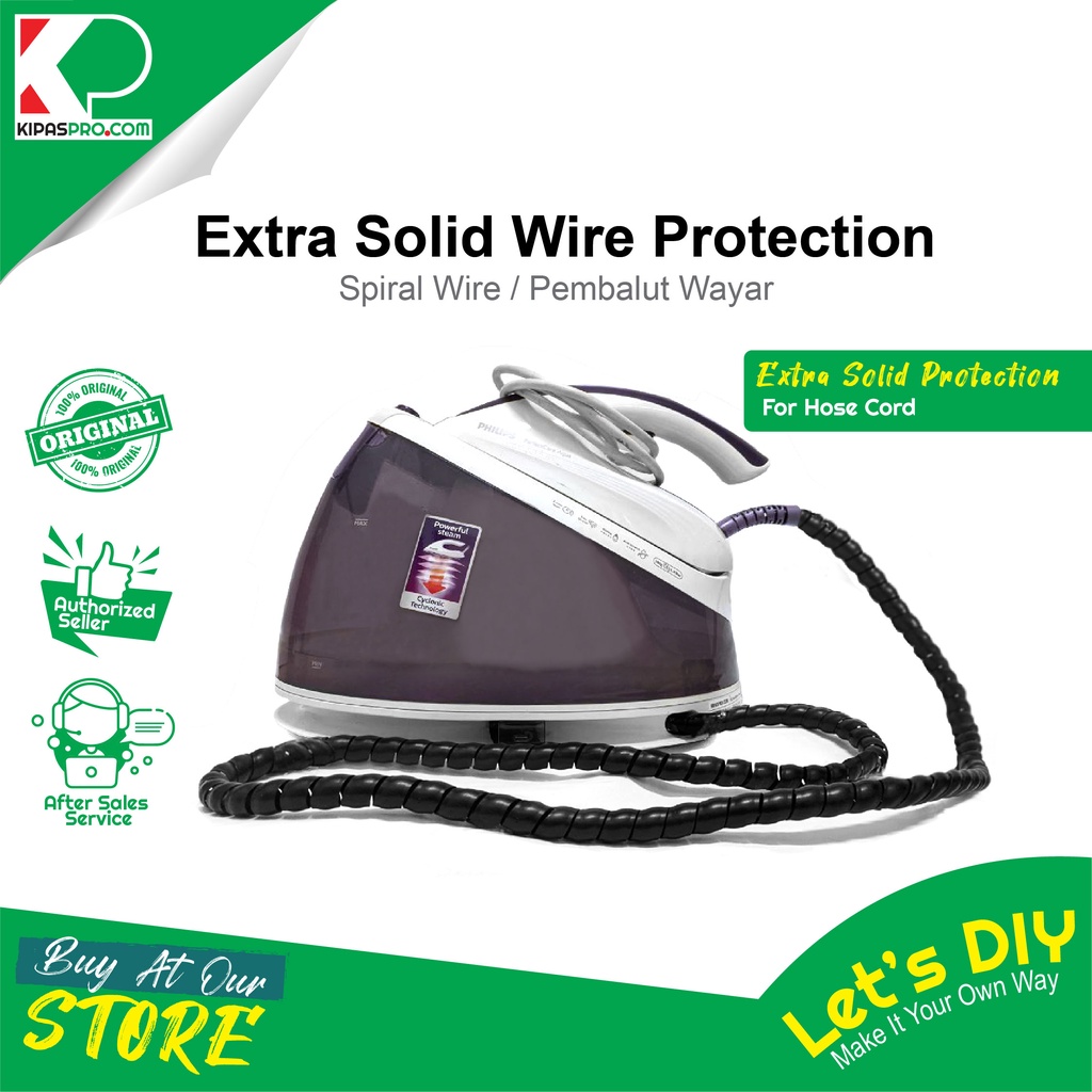 STEAM IRON HOSE COVER/SPIRAL HOSE CORD COVER/PEMBALUT WAYAR IRON