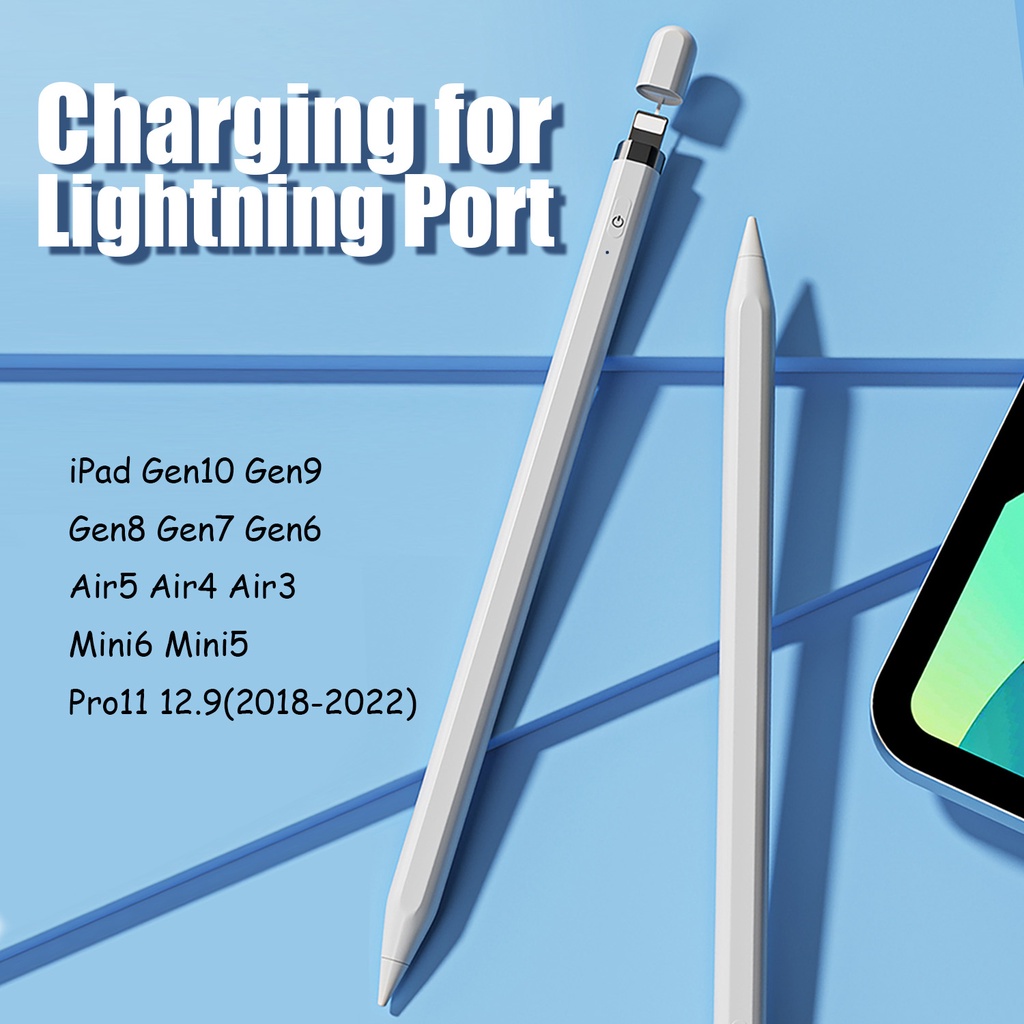 Palm Rejection Stylus for iPad Pencil Fast Charging for Lightning Port