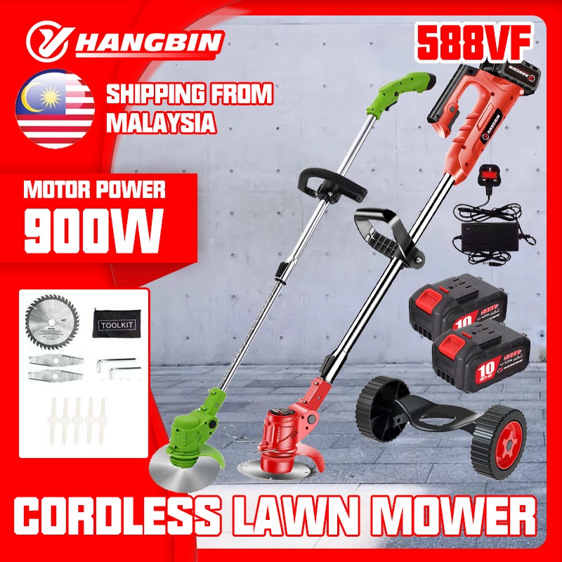 588v 388v 12v Mesin Rumput Bateri Grass Cutter Electric Lawn Mower