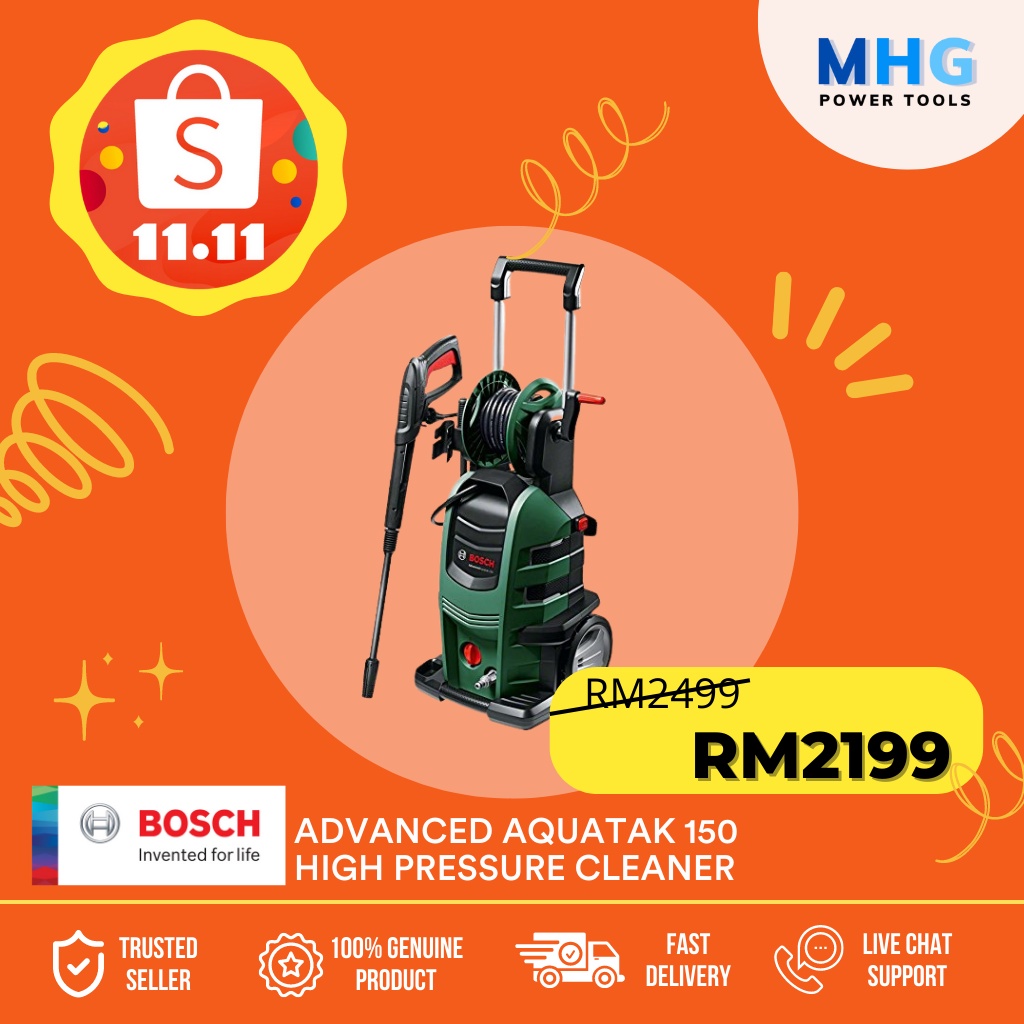 BOSCH ADVANCED AQUATAK 150 HIGH PRESSURE WATER JET/CLEANER (2200W, 150BAR) MHG.POWERTOOLSS