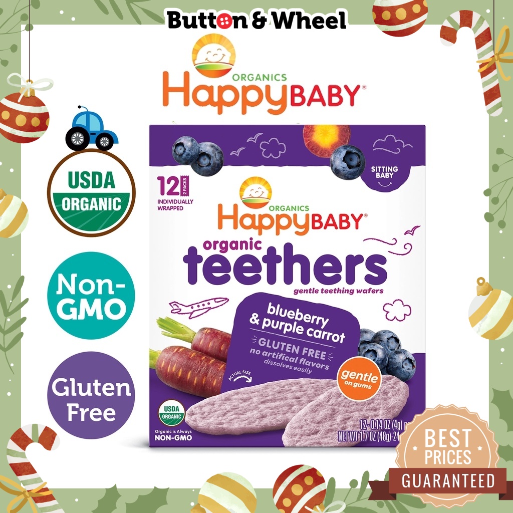 Happy Baby Teething Wafer Blueberry/Purple Carrot (48g) Shopee Malaysia