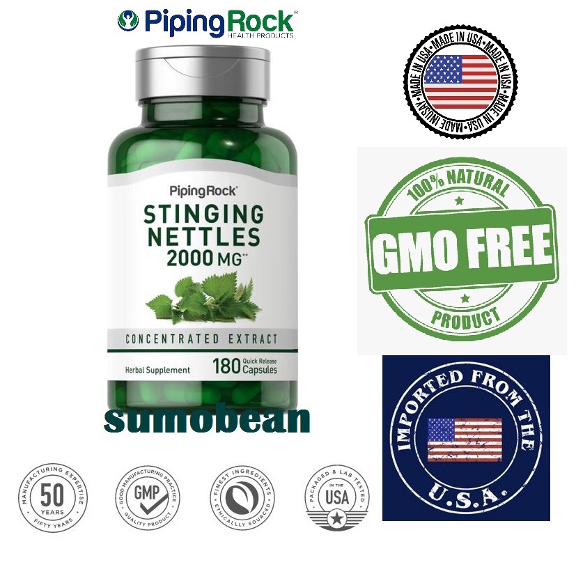 PIPING ROCK Stinging Nettles, 2000 mg, 180 Quick Release Capsules