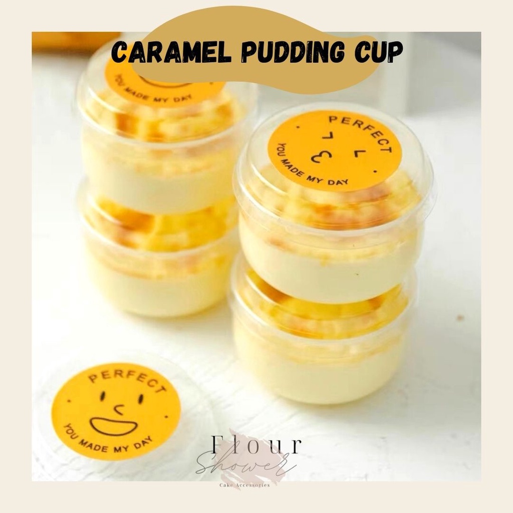 120ml/150ml Caramel Baking Pudding Cup With Lid | Dessert Jelly Yogurt Ice Cream Container Cup With Lid Plastic Cup 胖胖杯