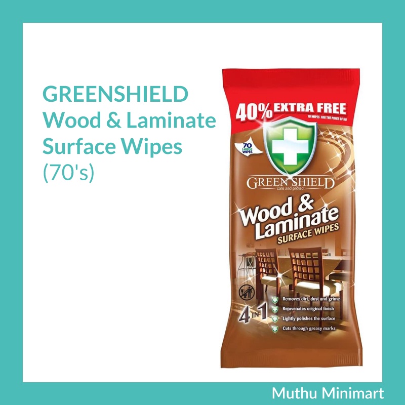 GREENSHIELD Wood Wipes Laminate Surface Wipes Parquet Wipes Furniture