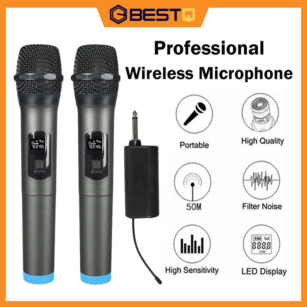 Wireless Microphone UHF Dynamic Vocal Microphones with Portable Mini Receiver for Karaoke Party microfon mikrofon mic