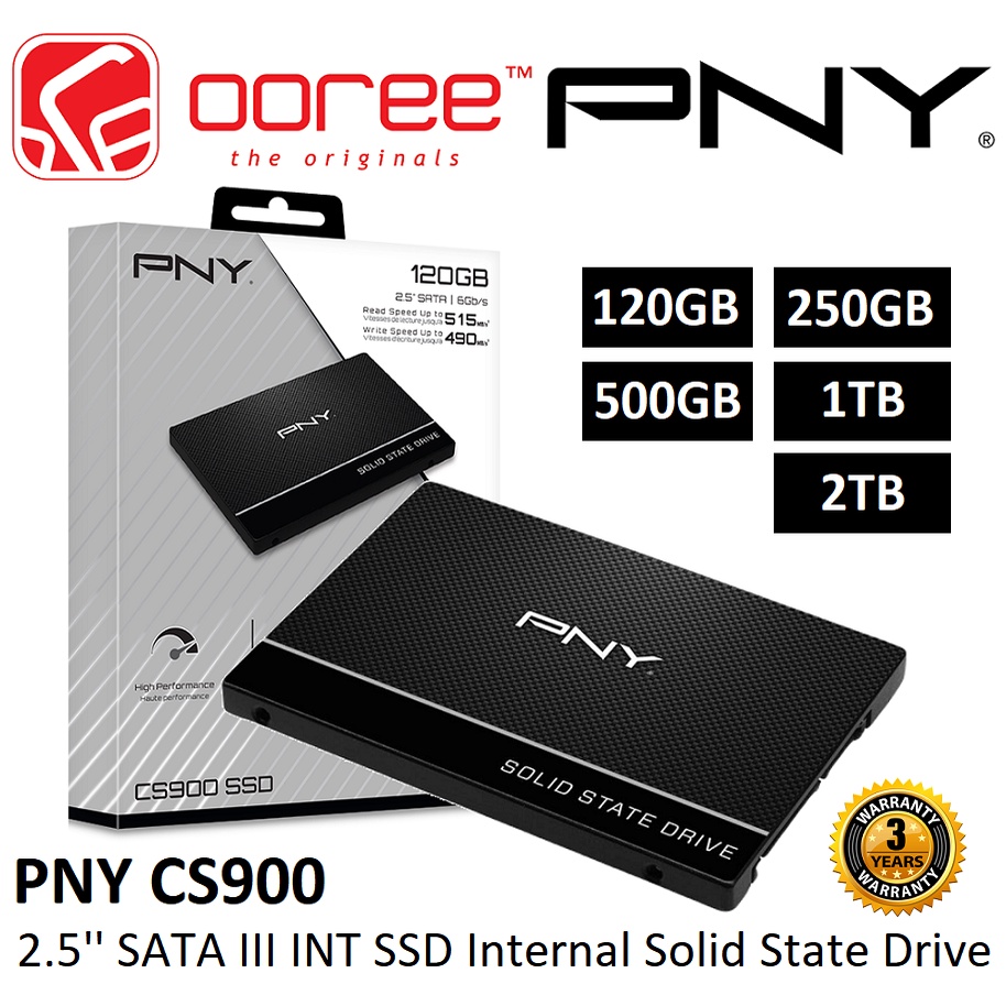 PNY CS900 2.5" SATA III INT SSD INTERNAL SOLID STATE DRIVE WITH 3D NAND