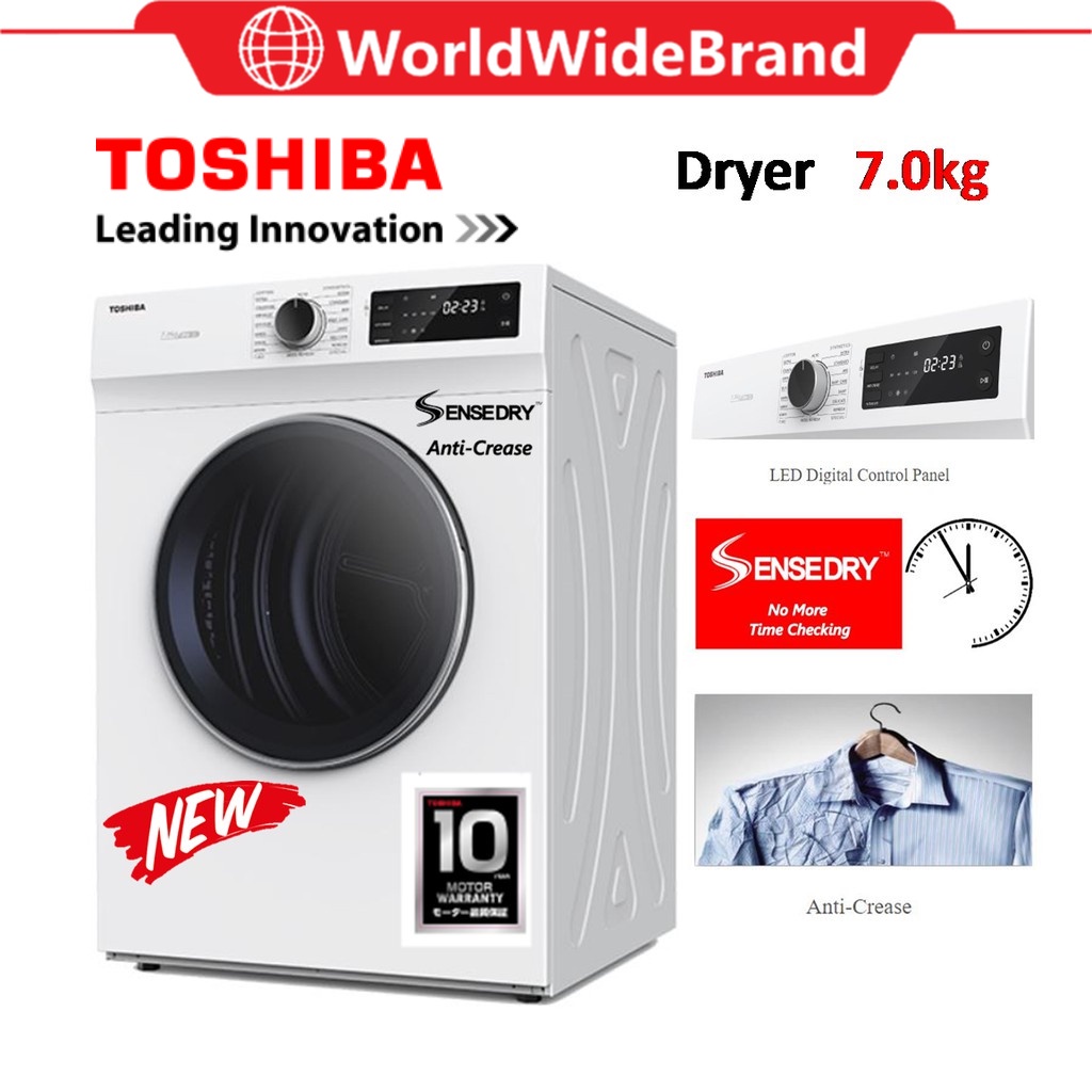 [Merdeka OFFER] TOSHIBA 7KG/8KG AIR-VENTED TUMBLE DRYER MESIN PENGERING TDK90MEM CONDENSER DRYER TDH80SEM