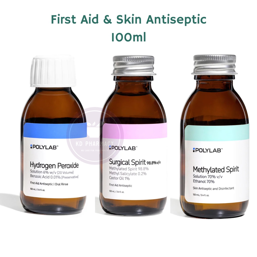 Polylab Hydrogen Peroxide/ Methylated Spirit/ Surgical Spirit 100ml