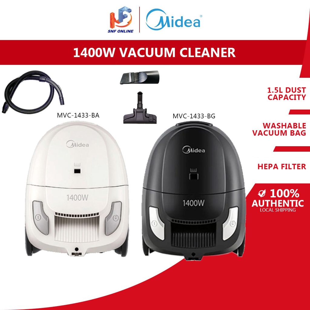 Midea Bagged Canister Vacuum Cleaner 1400W MVC-C1433 MVC-C1433BA  MVC-C1433-BG