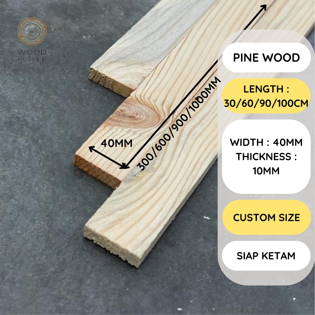 【Ready Stock】Pine wood Kayu pine MURAH siap ketam kayu pine DIY meja box rack