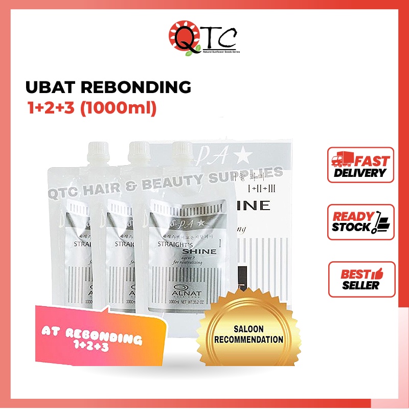 UBAT REBONDING 1+2+3 (1000ml) Hair Rebonding Rebonding Cream Krim Rebonding Rambut Krim Rambut