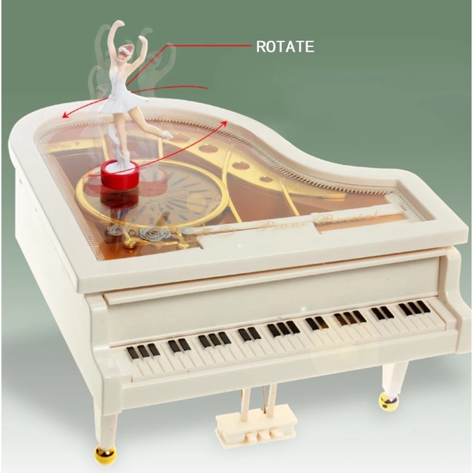 Girl Ballet Dancer Piano Music Box For Elise Music Ornament Mechanical