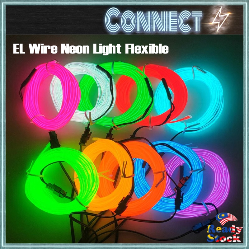 EL Wire 5 Meter Neon Flexible Neon Light Wire Shopee Malaysia
