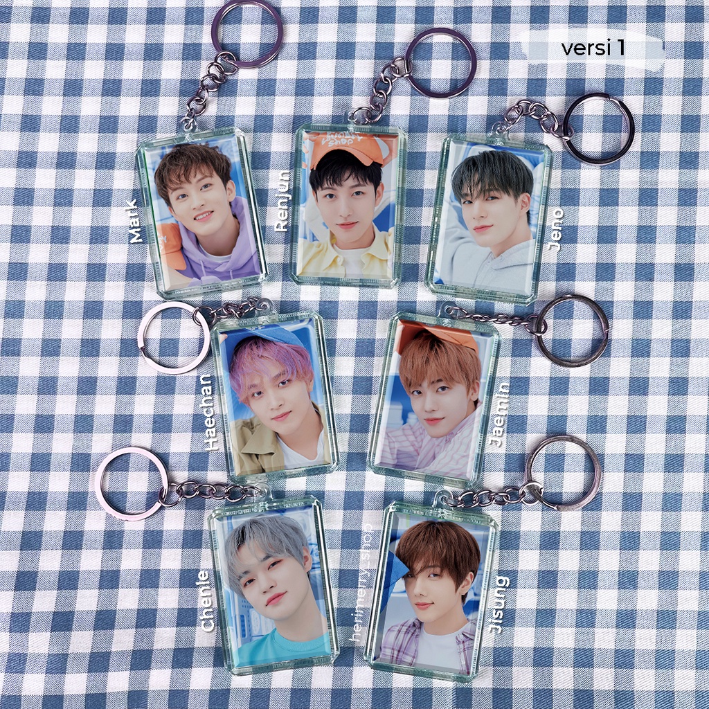 GANTUNGAN Nct DREAM LAUNDRY SHOP Unofficial 2 Sides Acrylic Keychain - Merchandise KPOP Keychain Keyring Box