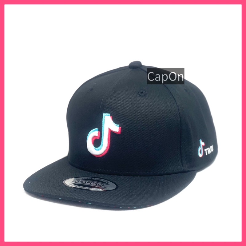 Tik Tok Logo Flat Brim Snapback Cap | Shopee Malaysia