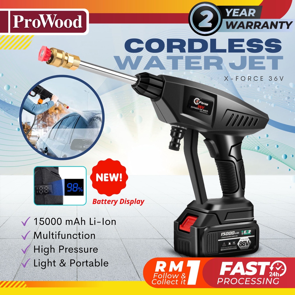PROWOOD XFORCE 36V 15000mAh 88Vf Portable Water Jet High Pressure