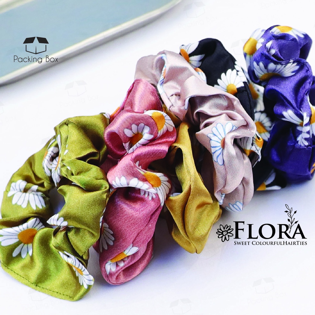 Korean Scrunchies Flower | Fashion Hair Accessories | Getah Rambut | Large Intestine Hair Band | Hairties