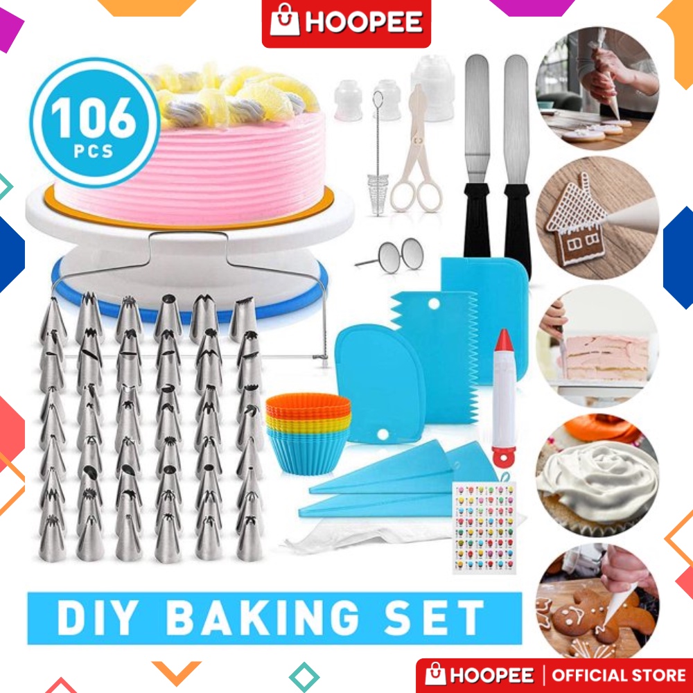 41pcs Baking Cake Stands Accessories Tools Turntable Baking Set Alat Pusing Menghias Kek Kit Kuih Acuan Serbaguna Buat