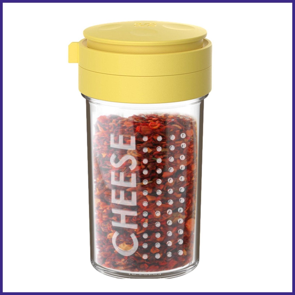 Parmesan Cheese Shaker Clear Glass Spice Dispenser Good Sealing Seasoning Container with Lid for
