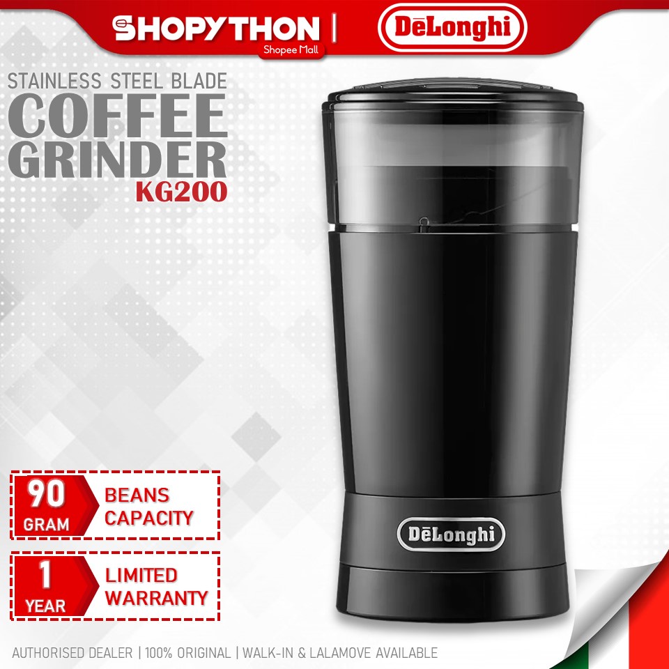 DELONGHI Coffee Grinder KG200 (90g/170W) Stainless Steel Blade Up to 12
