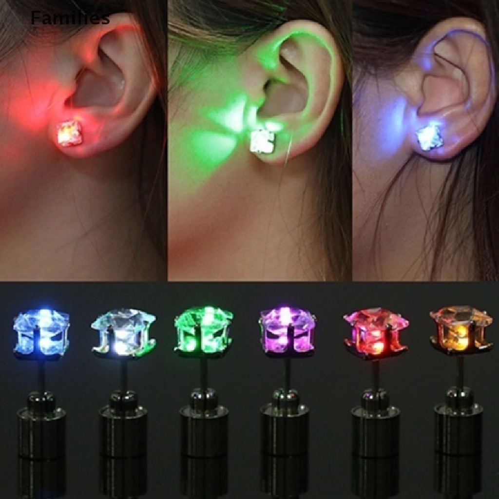 Families> One Party Charm LED Earring Light Up Crown Glowing Crystal Ear Drop Stud well