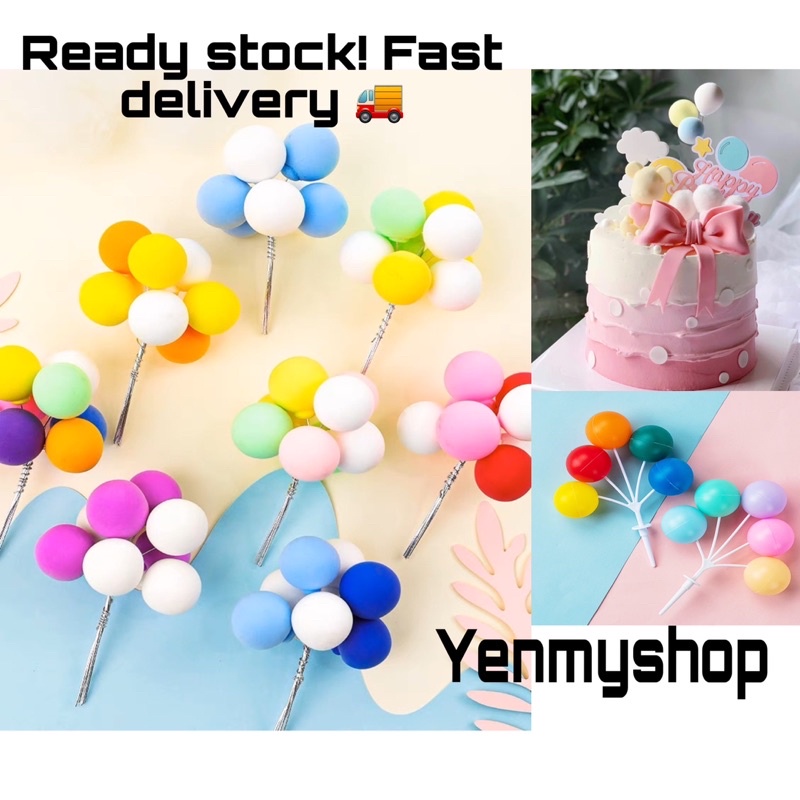 kek hiasan Clay balloon cake topper Rainbow Ballon cake decoration 气球装饰摆件 粘土气球