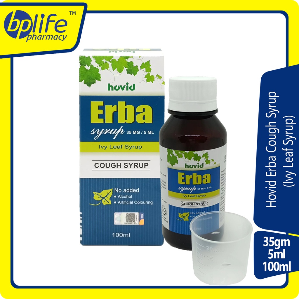 Hovid Erba Cough Syrup (Ivy Leaf Syrup) 35mg/5ml/100ml Shopee Malaysia