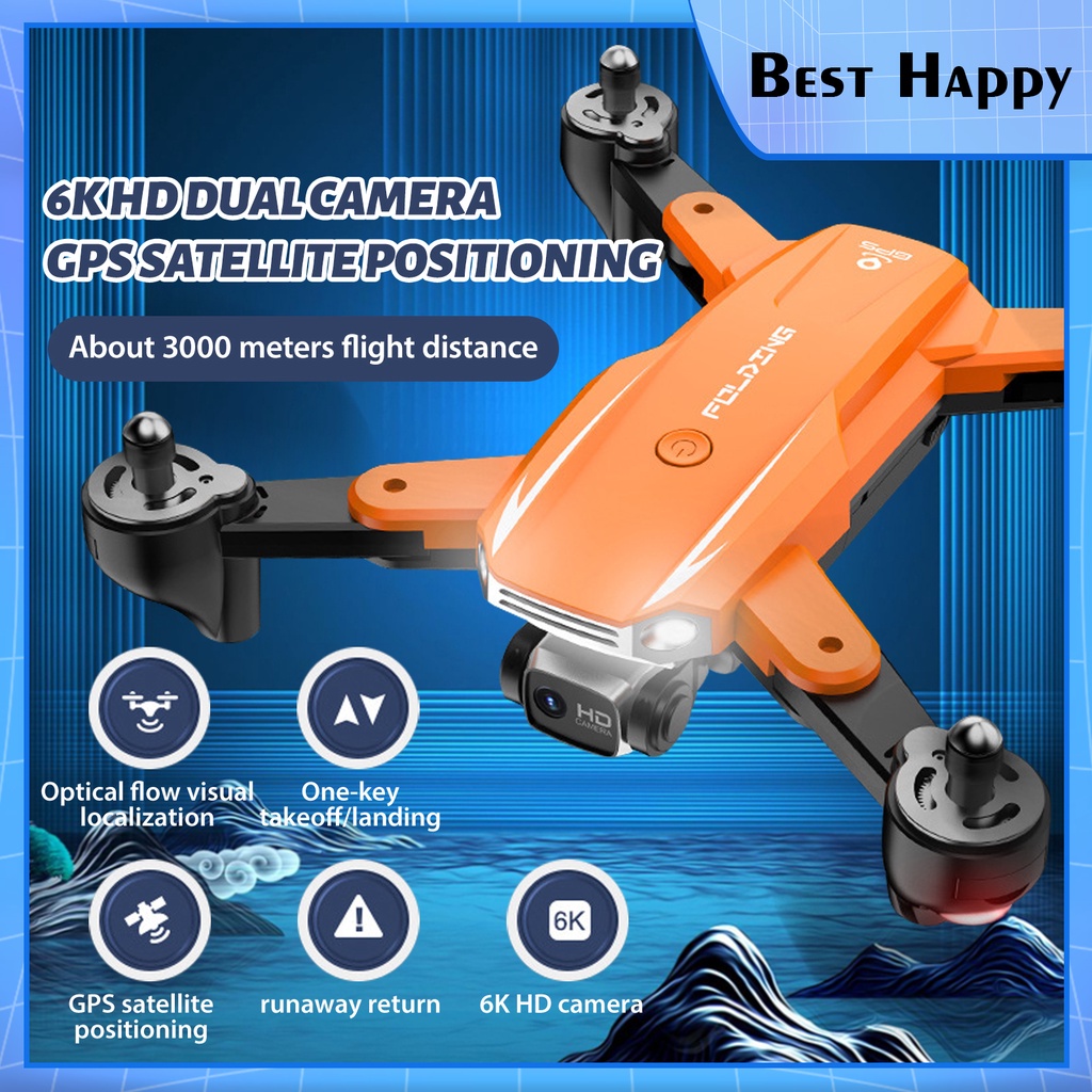 [Ready Stock] S6 Folding GPS Drone 6K HD Adjustable Camera 5G HD Image