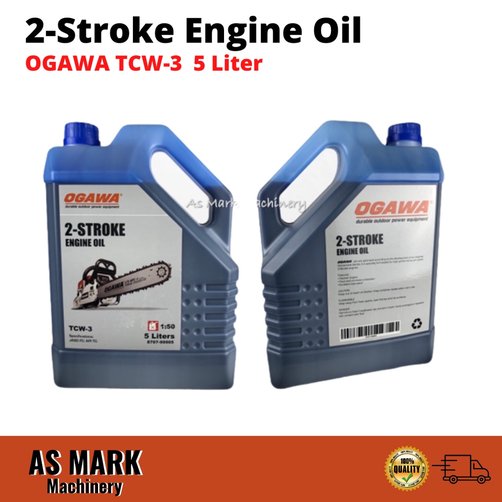 [READY STOCK] OGAWA TCW-3 Lubricant 2T Oil 5Litres 2 Stroke 2T Oil Outboard Marine Chain Saw Brush Cutter Motorcycles