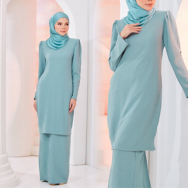 Baju kurung ironless baju nikah kurung kedah muslimah plain baju kurung ...