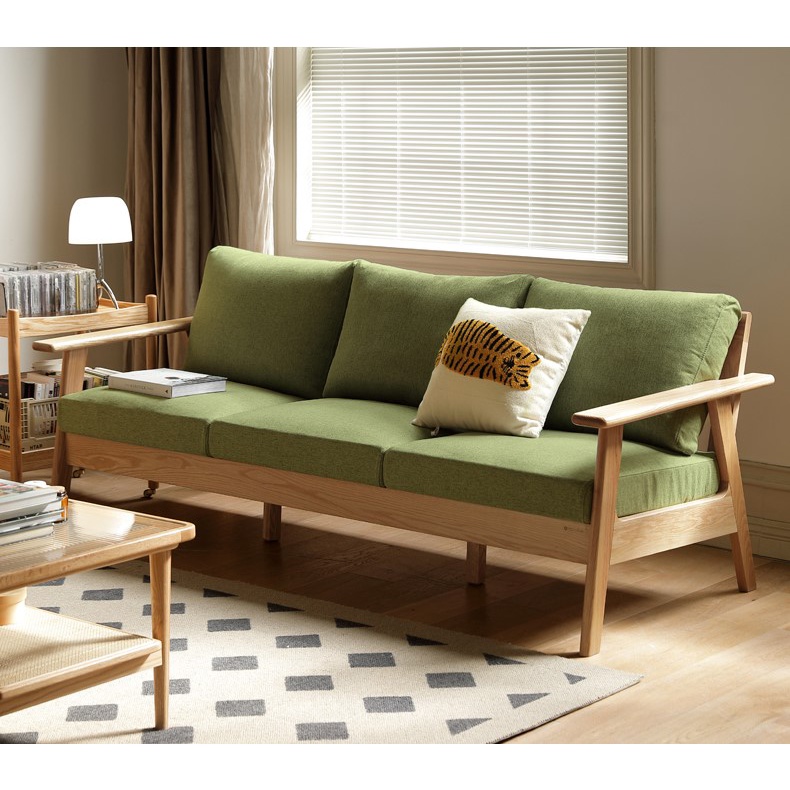 YS solid wood sofa, Nordic modern design neat elegant, FAS grade oak wood from US, nice finishing and sustainable 实木沙发