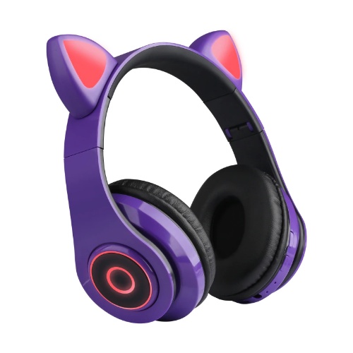 [LOCAL SELLER] EXTRA GIFT WIRELESS BLUETOOTH HEADPHONE CAT HEADSET HEADPHONE WITH MIC LED WIRELESS 5.0 BLUETOOTH GAMING