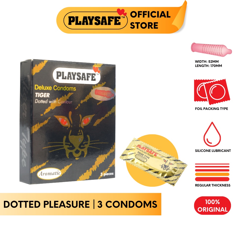 Playsafe Tiger Type Condom (3's) Female Pleasure Shopee Malaysia