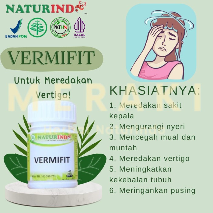 Vertigo Migraine Herbal Medicine For Headache Dizziness Vermifit