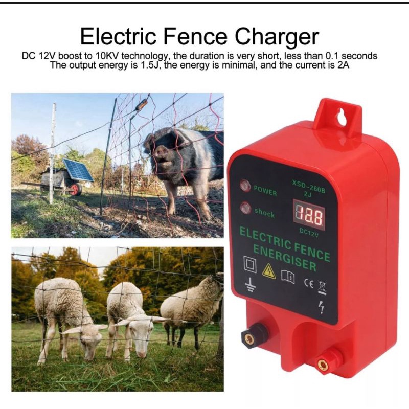 ( 12 Hari Dapat ) 10KM Electric Fence Energizer (2.0 Joule Power