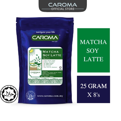 [CAROMA] MATCHA SOY LATTE 25g Halal Matcha Soy Milk Serbuk Matcha Soya Shopee Malaysia