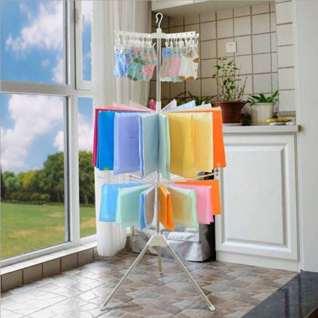 Foldable Clothes Drying Rack Umbrella Shaped Towel Hanger Ampaian