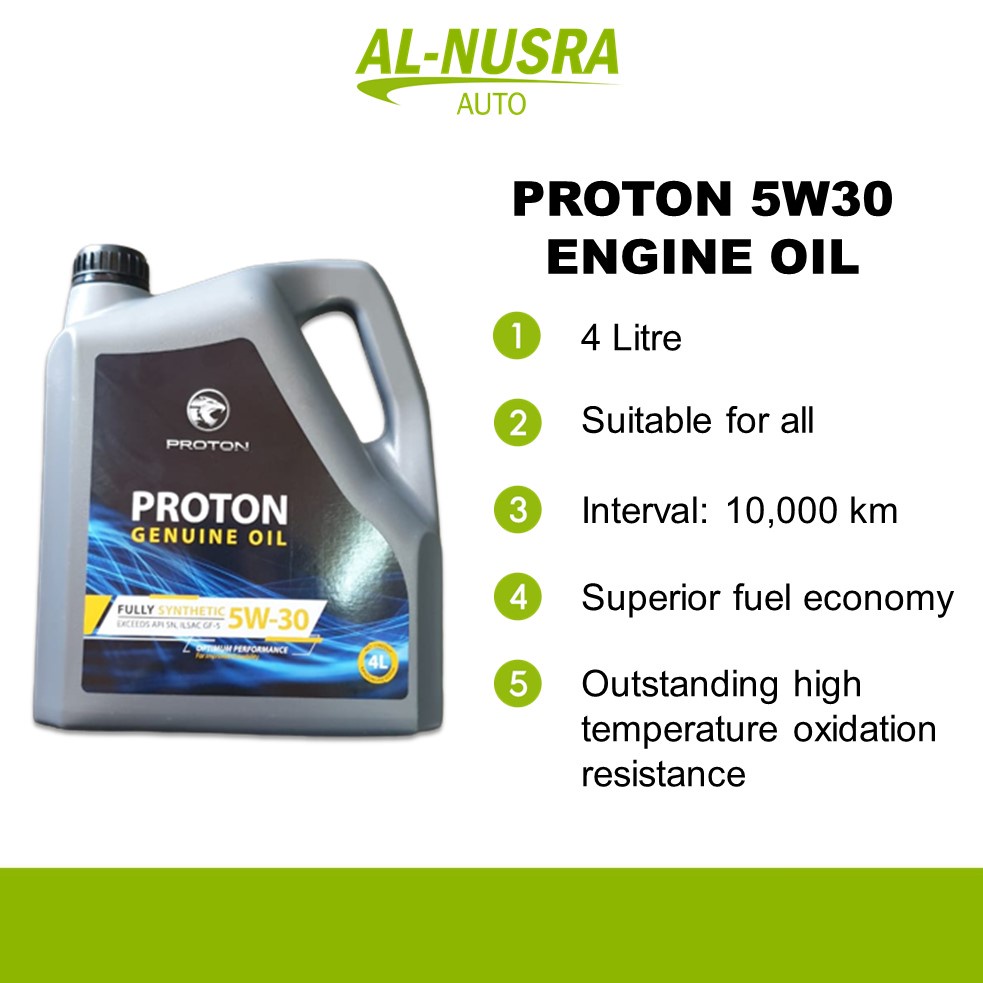 PROTON 5W30 ENGINE OIL 4L MINYAK HITAM FULLY SYNTHETIC 5W30 MINYAK
