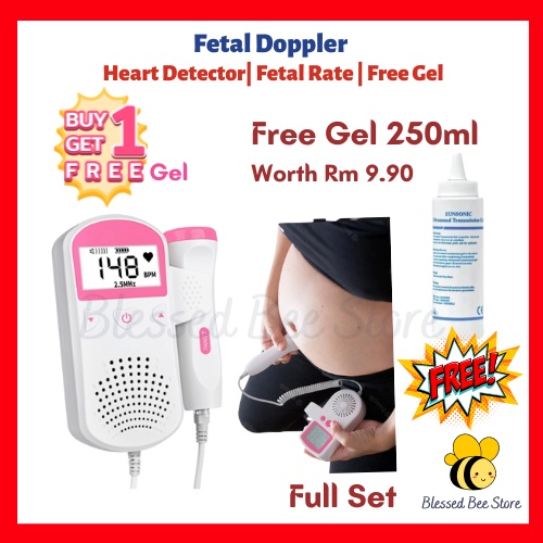 Fetal Doppler Heart Rate Ultrasound Monitor Pregnancy Baby & Probe Alarm Baby Heartbeat Heart Rate Detector