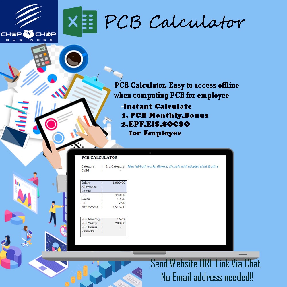 PCB,EPF,SOCSO,EIS Calculator Excel Template Automate | Shopee Malaysia