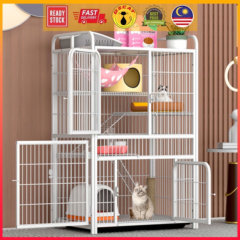 Sangkar Kucing Besar Cat Cage Large 2 3 Tingkat 4 Level Pets Cages Cat