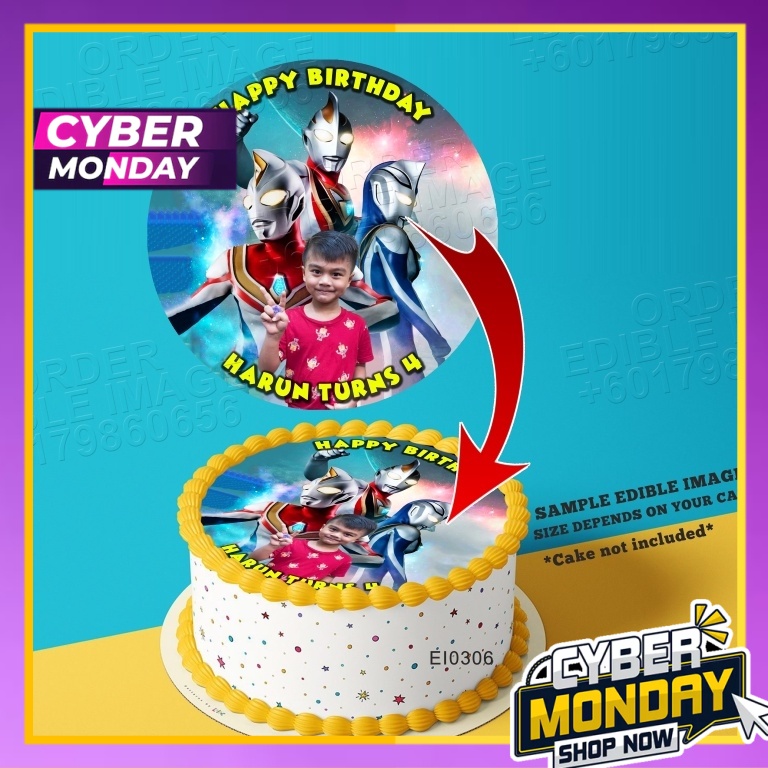 Printing EI Custom Image Ultraman Connection Edible Image Print Cake ...