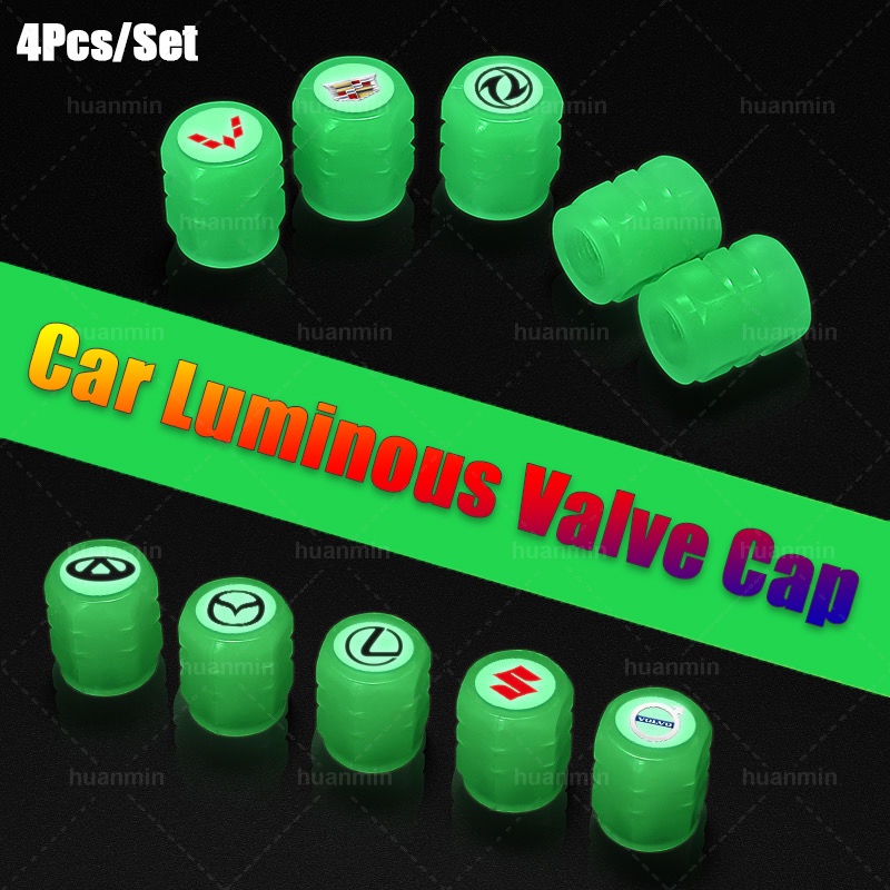 Purpose Essential 4Pcs Luminous Car Tire Valve Caps Wheel Tyre Rim Stem Covers Dustproof Waterproof Tires Decoration ... - Image 3