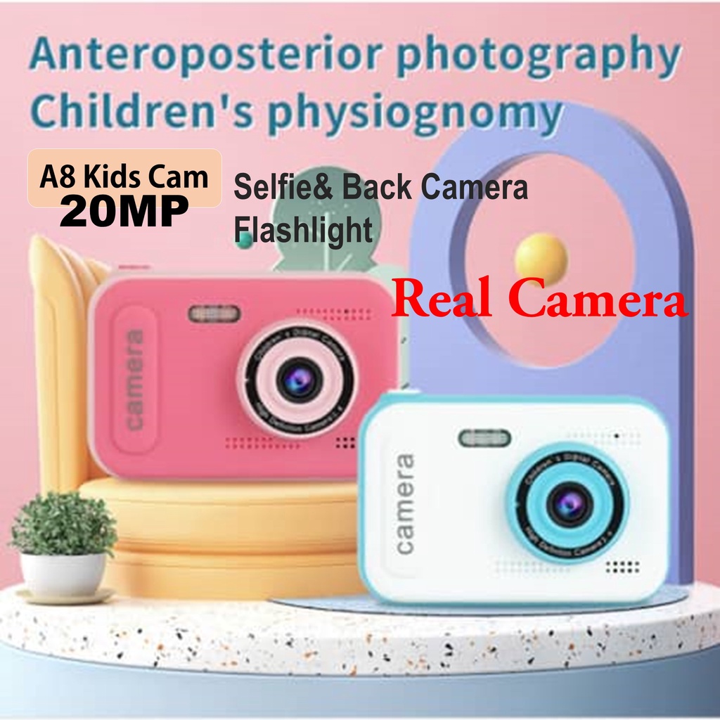 New Dual 20MP HD Kids Digital Camera Selfie Take Photo and Video Mini Children Camera with games / Kamera Budak 20MP