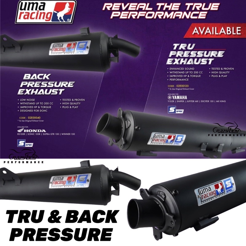 UMA RACING EXHAUST PAIP Y15ZR LC135 V8 RS150 RSX150 BACK PRESSURE & TRU