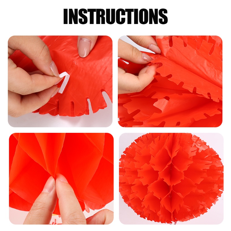 Foldable Pasted Honeycomb Festival Lantern/ Chinese Wedding DIY Red  Decorative Pendant | Shopee Malaysia