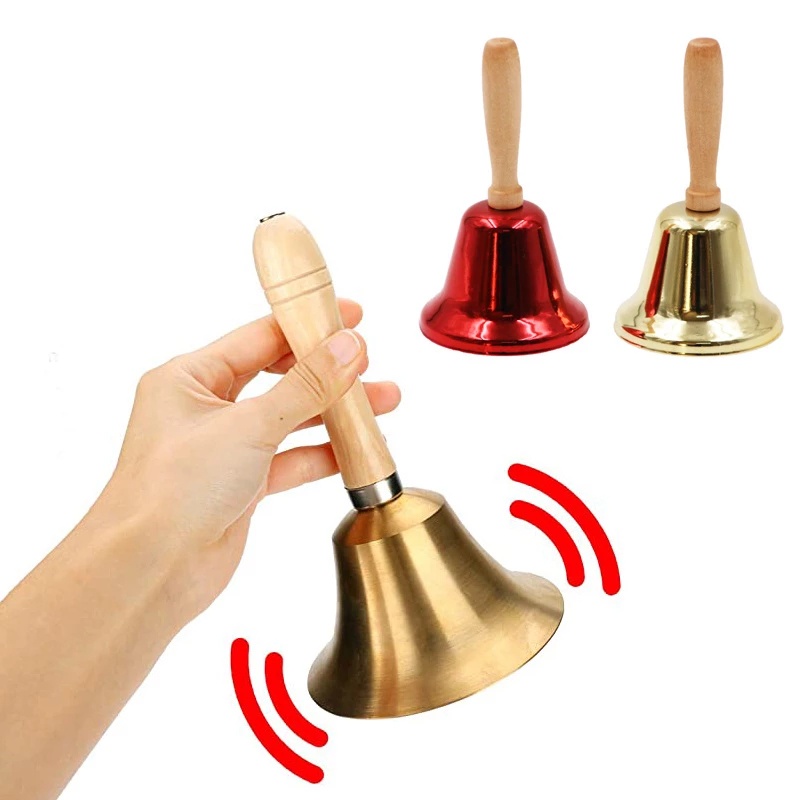 Christmas Hand Bell Santa Claus Jingle Bells /gold Silver School Handbell /restaurant Call Bell Service Supplies Xmas Decoration