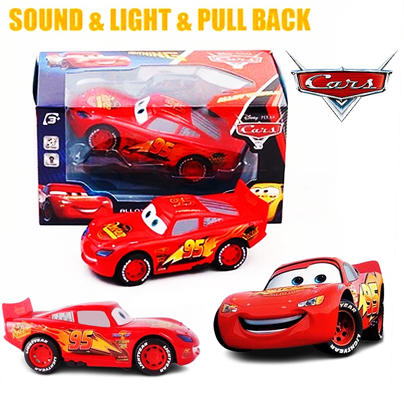 Disney Pixar Cars 3 Sound Lightning McQueen Pull Back Metal Car Model