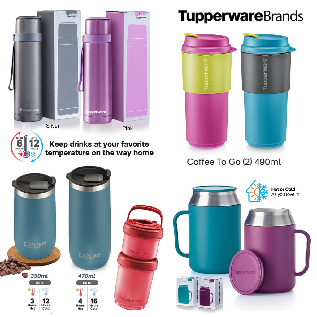 Tupperware Duo Tup Thermal Flask 500ml / Xploris Thermal Tumbler