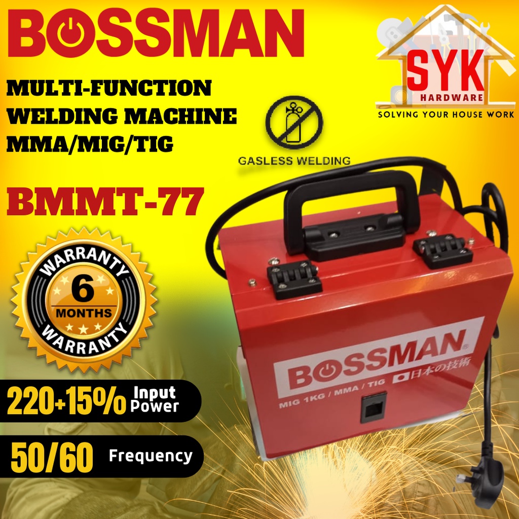 SYK Bossman BMMT77 Multi Function Welding Machine MMA MIG TIG Machine